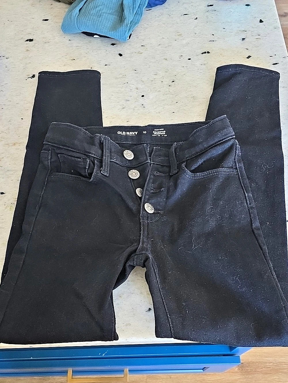 Old Navy High-Rise Rockstar Jeggings Black Skinny Jeans Waist 10